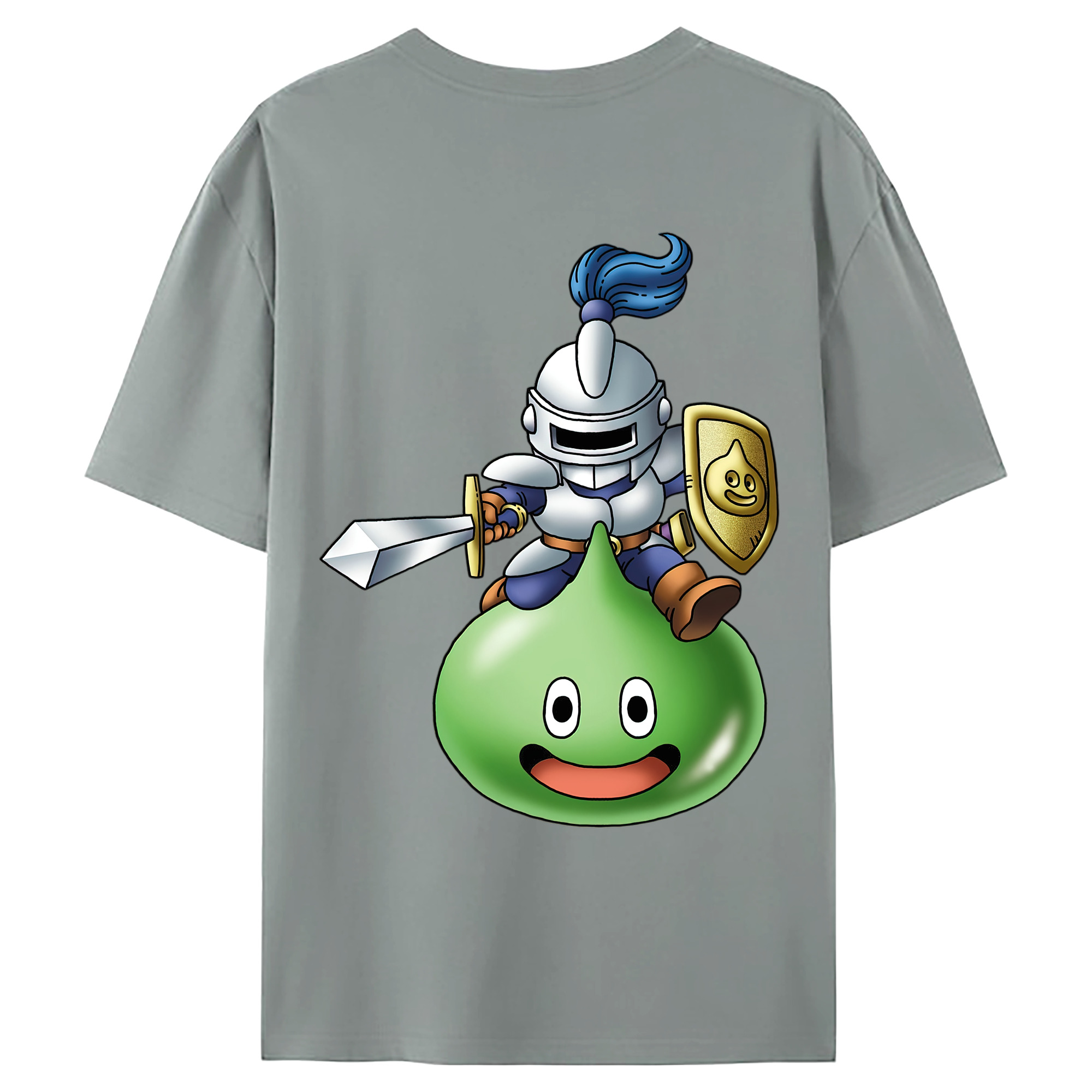 （画像用） ドラゴンクエスト Doragon Kuesuto Dragon Quest 綿100％ メンズ半袖Tシャツ（バックプリント） 通気性